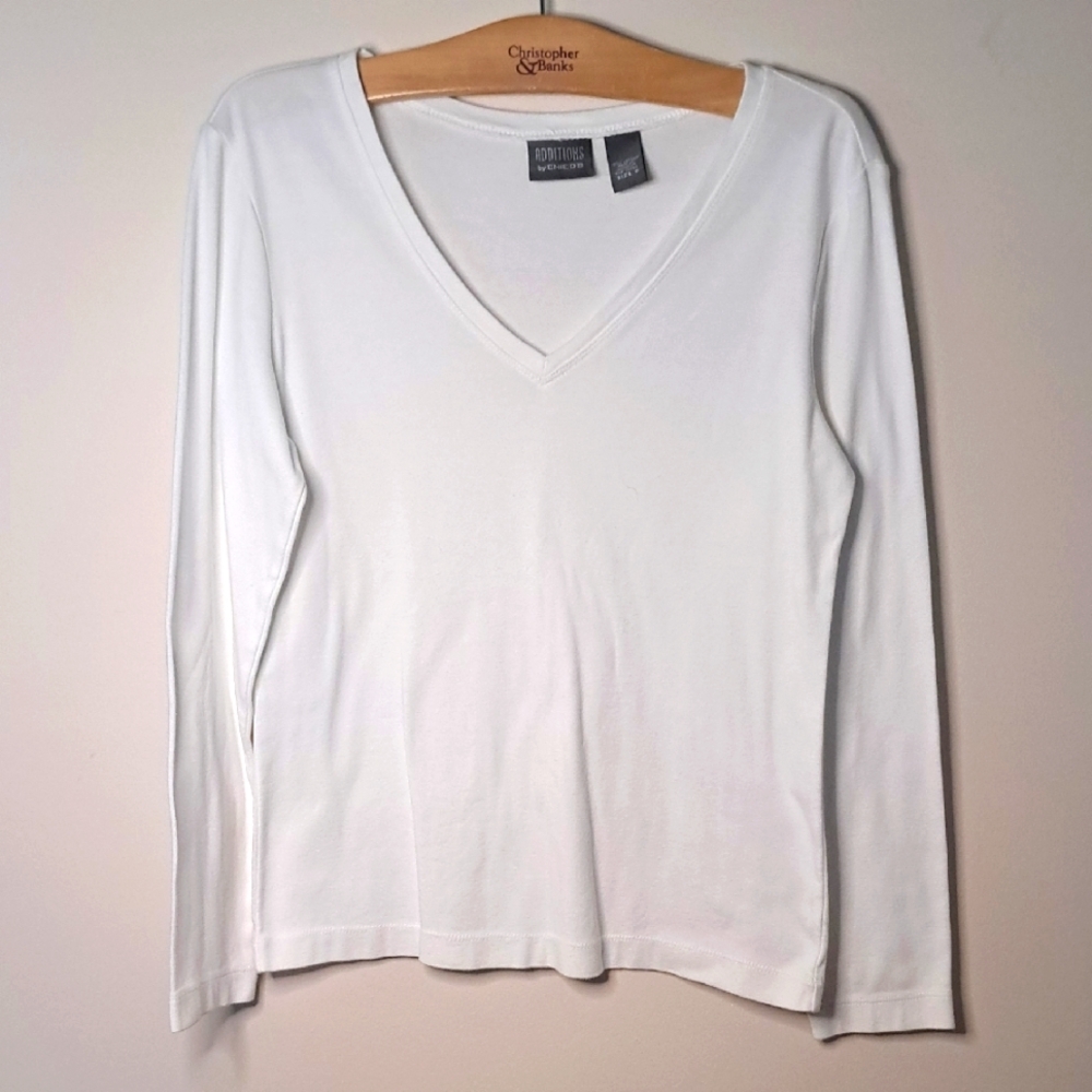 Chico's Additions White Long Sleeve Top